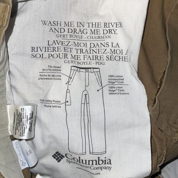 Columbia Mens Tan Stonewashed Cargo Work Pants -Size 34X32 - Picture 14 of 16